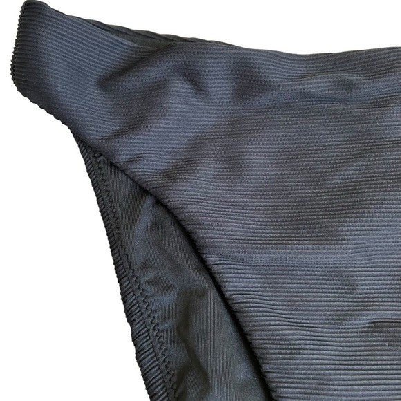 NWT J. Crew Ribbed High Rise Cheeky Bikini Bottom Black Retro 80s Style Sz S - Picture 6 of 14